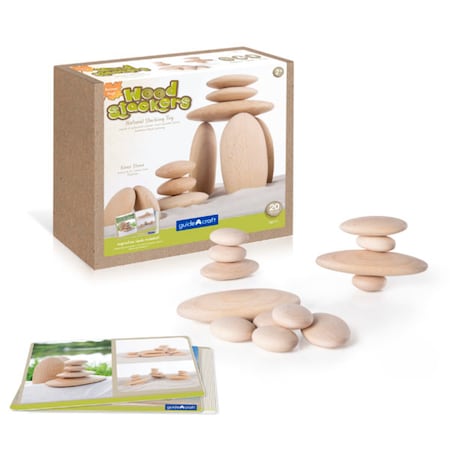 Guidecraft Wood Stackers, River Stones, 20 Pieces G6771